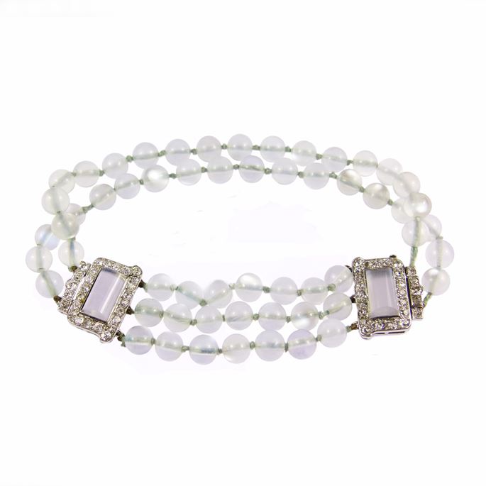   Cartier - Moonstone bead and diamond and moonstone bracelet | MasterArt
